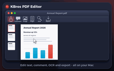 Animated preview of KBros PDF Editor